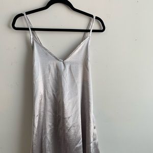 Silver slip dress